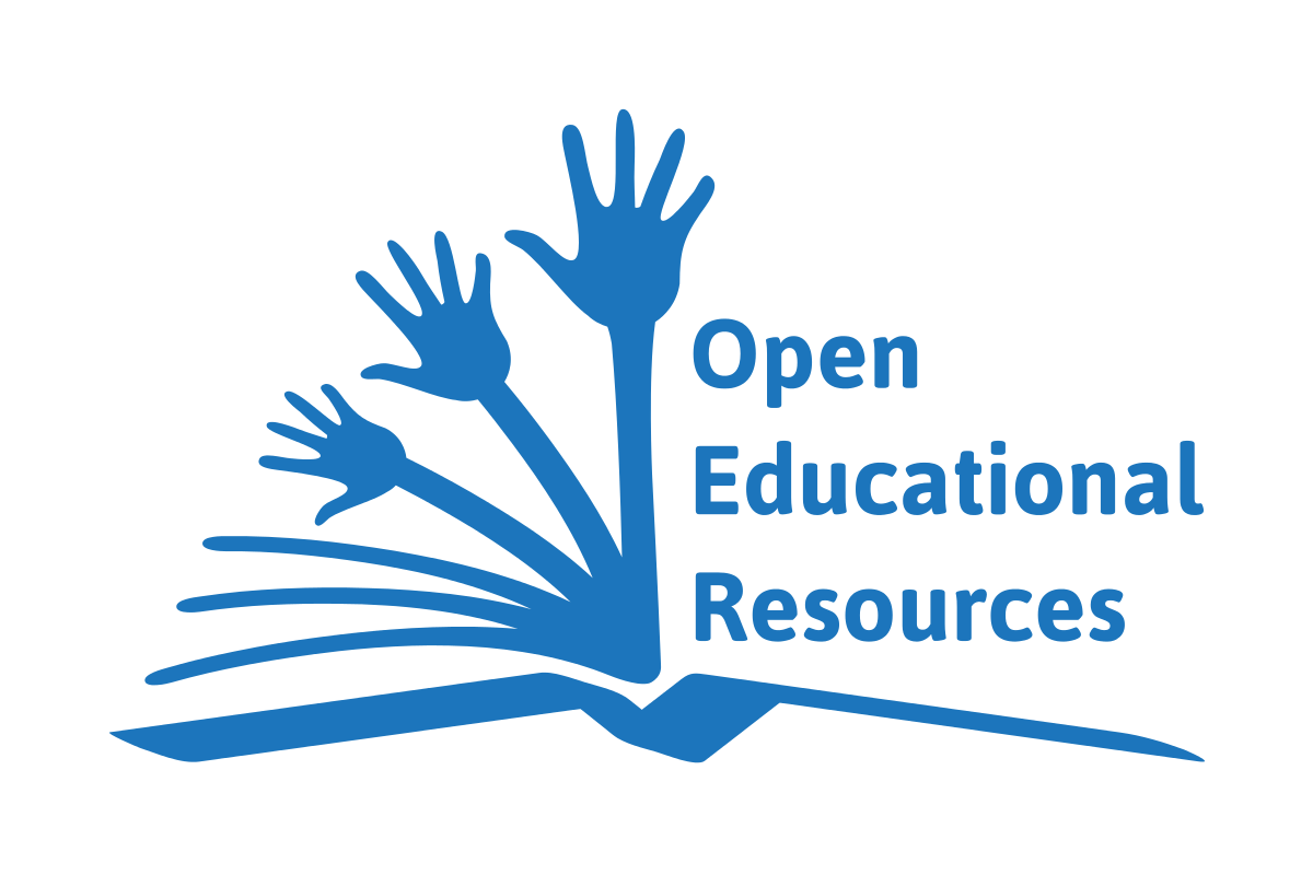Logo Open Educational Resources, Buch mit Händen