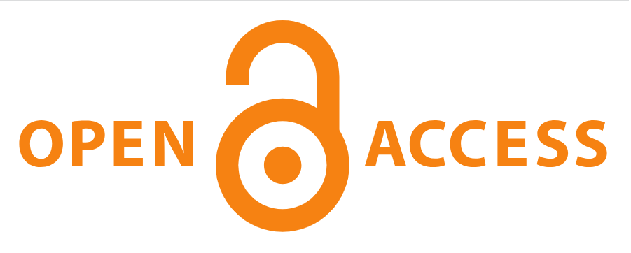 Open Access Logo oranges offenes Schlosssymbol auf weißem Hintergrund