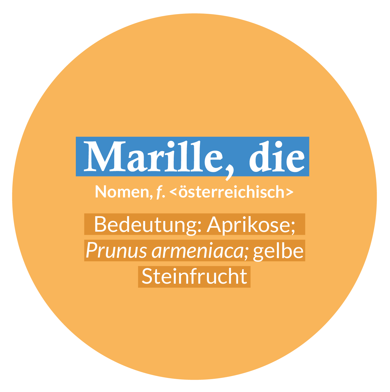 gesammeltes Wort "Marille"